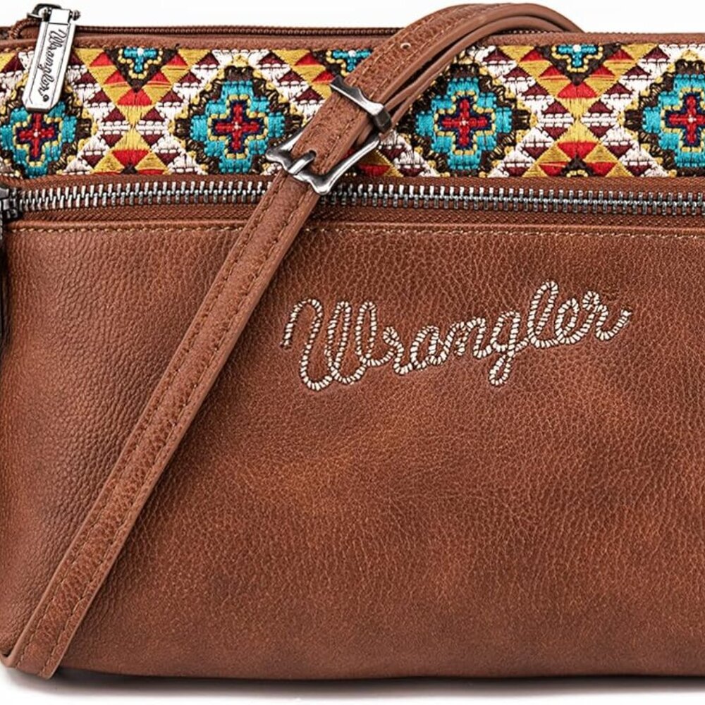 Wrangler Western Cowhide Crossbody Bags for Women Clutch Wristlet Purse